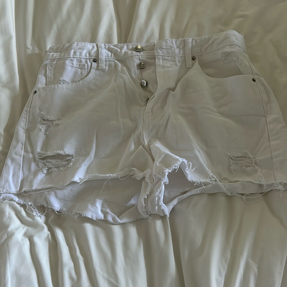 white jean shorts
